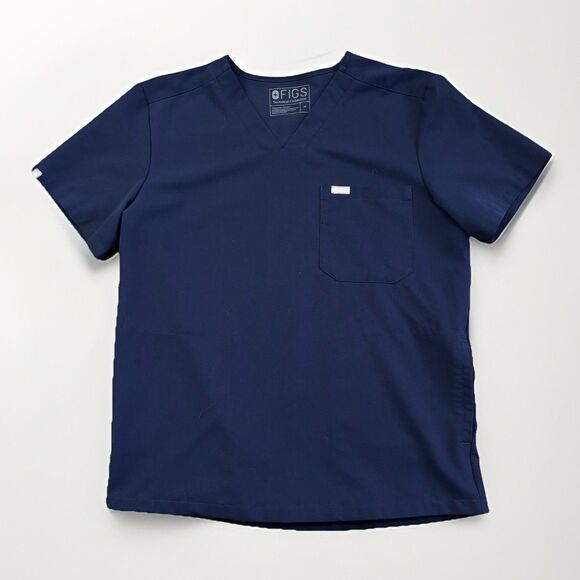 FIGS Technical Collection Scrub Top Women's Size Medium PO 1568 Blue - Picture 1 of 8